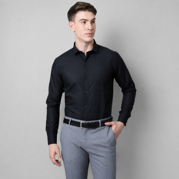 Men's Slim Fit Formal Black Shirt
