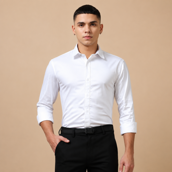Men's Slim Fit Formal White Shirt