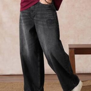 Men's Black Baggy Fit Jeans – Relaxed Casual Denim Pants