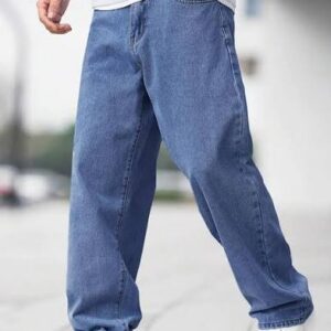 Men's Light Blue Baggy Fit Jeans – Relaxed Casual Denim Pants