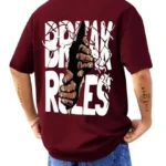Men's Maroon Graphic Oversized T-Shirt with Bold Back Print Casual Wear